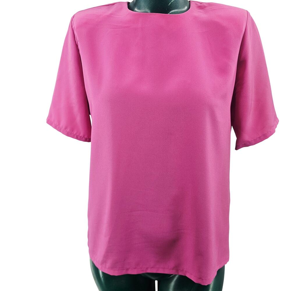 Vintage 80s Miss Sophisticates by Pendleton popover Pink blouse Short Sleeve 8 M